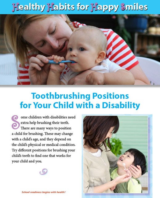 Toothbrushing Positions for your Child with a Disability